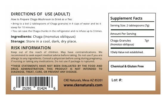 CKE Naturals CKE Naturals | Digestion Aid | Chaga Mushroom - Granules