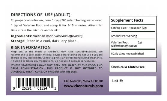 CKE Naturals CKE Naturals | Herbal Sleep Aid | Valerian Root - Powder